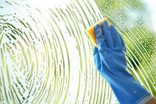 Carpet cleaning specialist preparing a high-traffic hallway for treatment